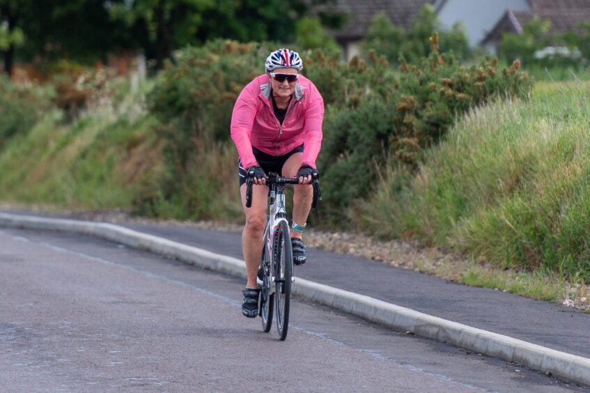 Competitors in the 10th anniversary Montrose triathlon.