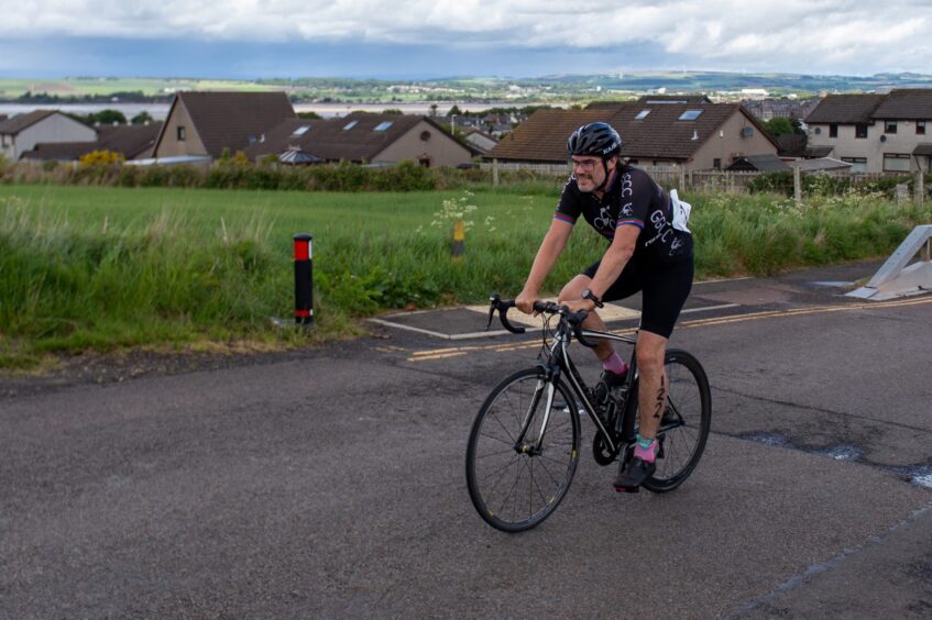 Competitors in the 10th anniversary Montrose triathlon.