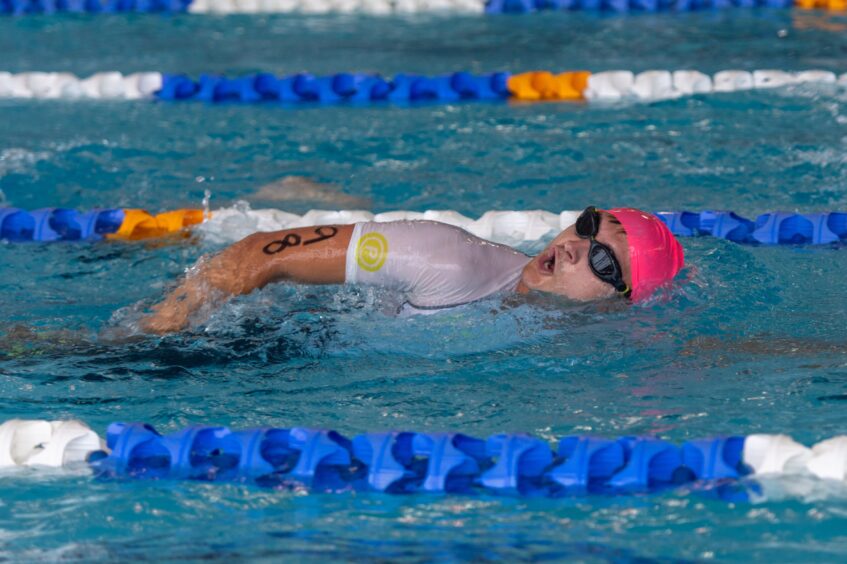 Competitors in the 10th anniversary Montrose triathlon.