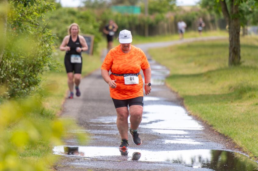 Competitors in the 10th anniversary Montrose triathlon.