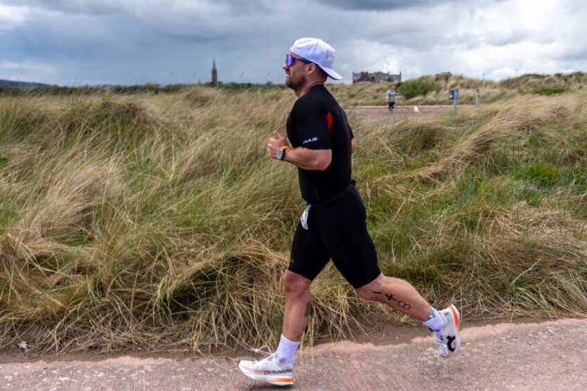 Competitors in the 10th anniversary Montrose triathlon.