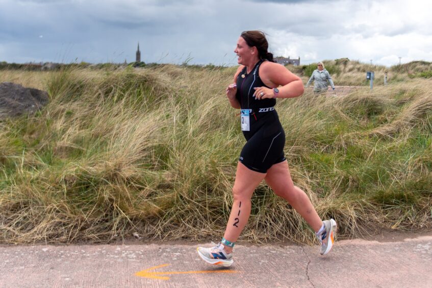 Competitors in the 10th anniversary Montrose triathlon.