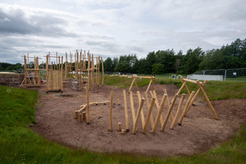 Construction of new children's castle at Brechin Castle Centre.