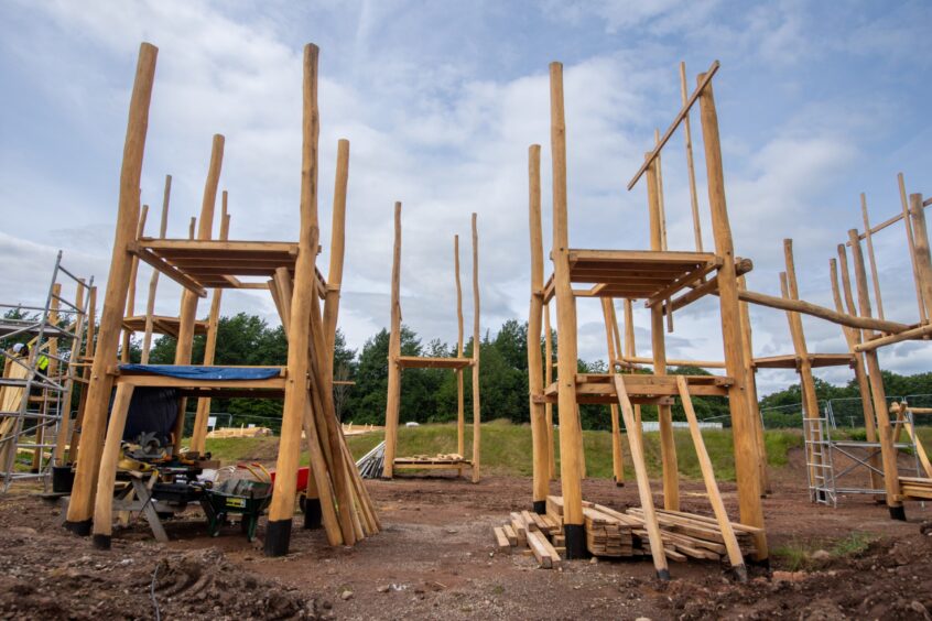 Brechin Castle children's play castle under construction.