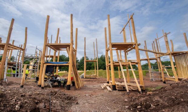 Construction is underway on the children's castle at Brechin Castle Centre.
Image: Kath Flannery/DC Thomson