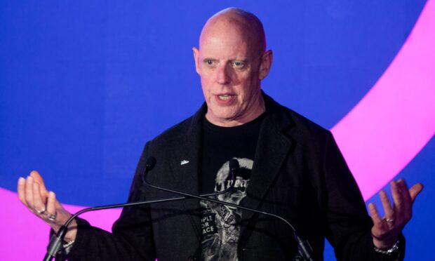 Geoff Ellis giving the keynote address at Courier Business Conference 2025. Image: Kenny Smith/DC Thomson