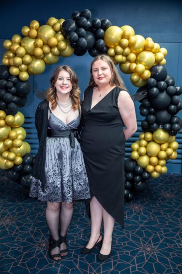 Sadie Larose and Megan Alexander at the Morgan Academy prom 2025.