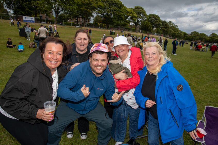 A family enjoys the event