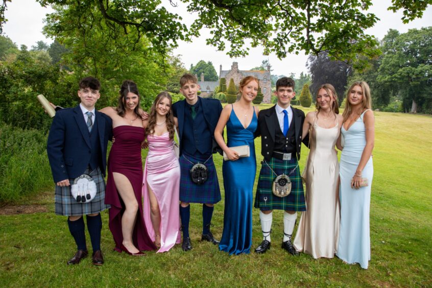 A group dressed to impress at Perth High leavers' prom 2025.