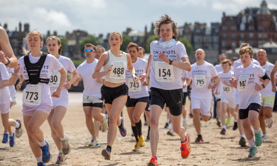 Young runners on the beach during the Chariots of Fire race