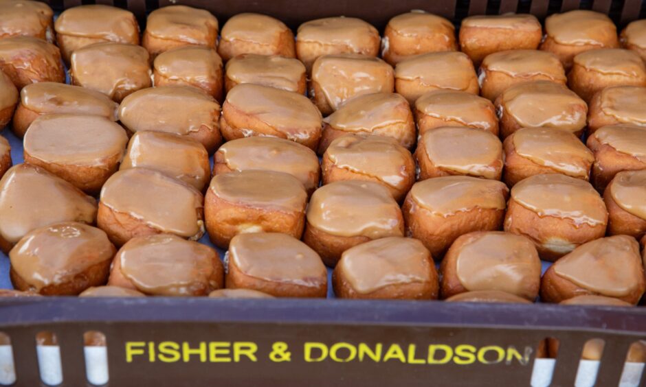 A tray of doughnuts, with runners offered one at the end of the race