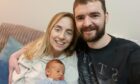 Ryan amd Claire Connolly, from Glenroths, with baby Lewis when he was less than a week old.