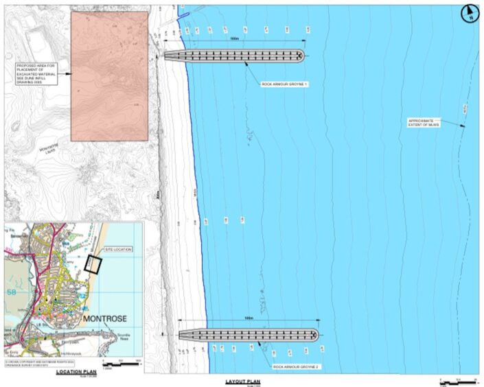 Montrose rock groynes planning application.