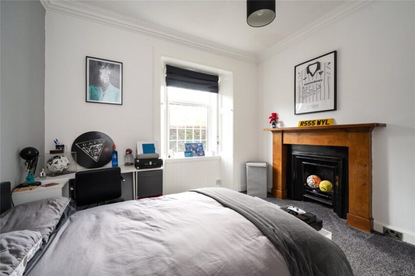 There are four bedrooms in total. 