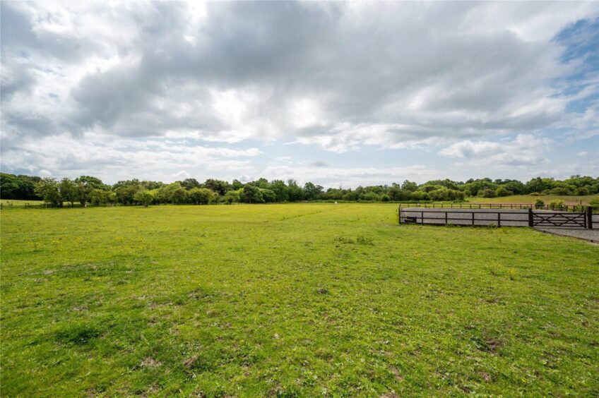 The home comes with over four acres