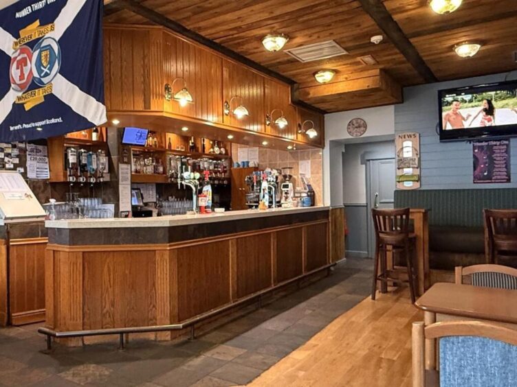 Inside the pub.