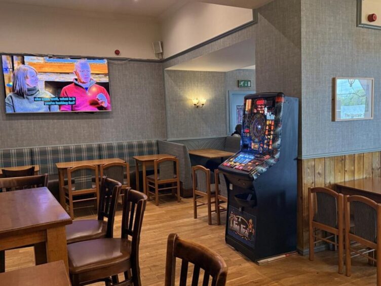 Inside the pub. 