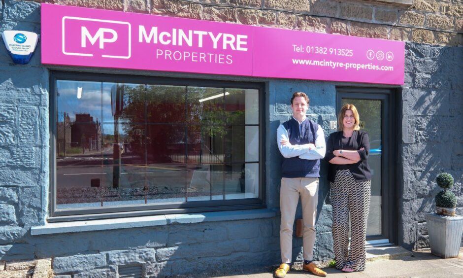 Gale McIntyre with her business partner Kyle Anderson in Invergowrie. Image: McIntyre Properties Date
