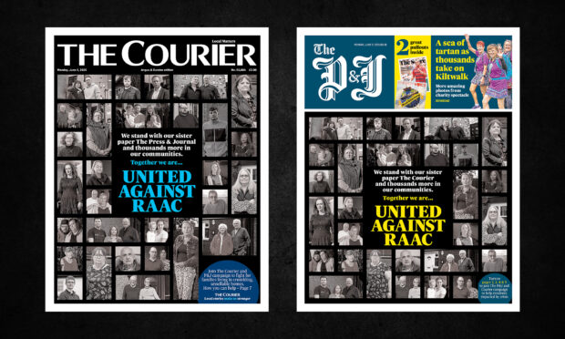 The Courier and The Press and Journal's joint United Against Raac front pages