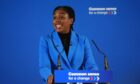 UK Tory leader Kemi Badenoch in Edinburgh. Image: PA.