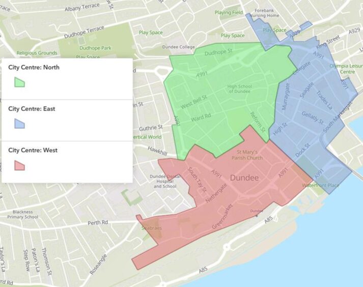 Parking permit zones in Dundee city centre