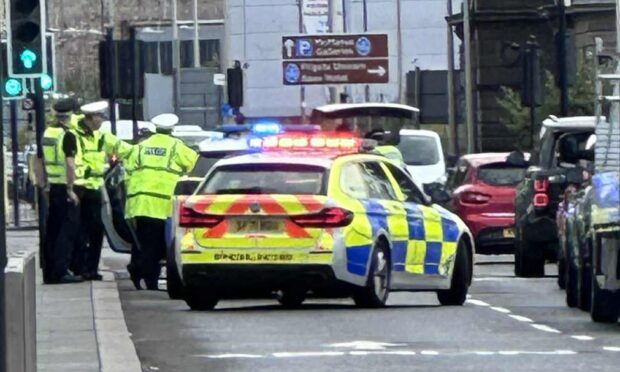 Police on Dock Street, Dundee