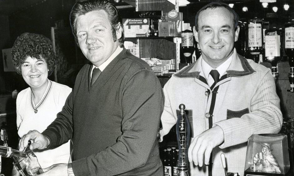 Irene and John Conacher and Jeff Stewart were among the publicans. Image: DC Thomson.