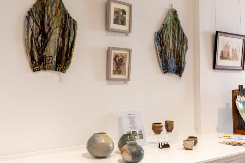 Art on display inside the church. 