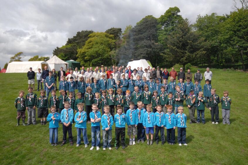 Scouts, Cubs and Beavers at Fordell Firs.