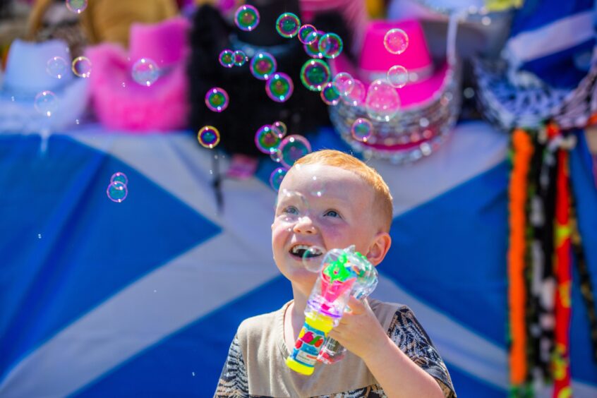 A bubbly London McLear, age 3, enjoying the day.