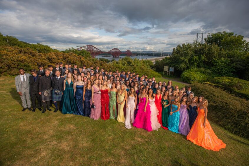 The group with Forth Rail Bridge in the background.