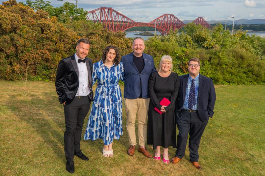 Teaching staff Stewart Luke, Roxanne Collins, Graeme Wilson, Susan Harper and Callum White. 