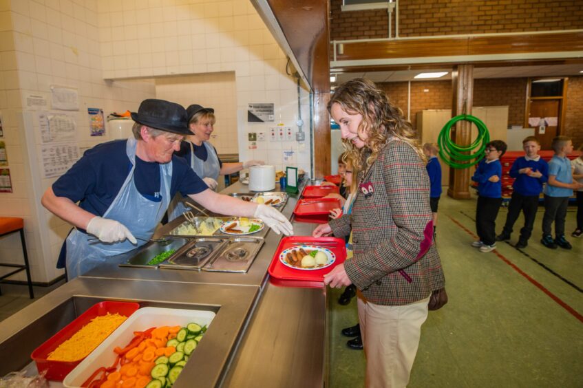 Queuing up for my Fife school dinner.