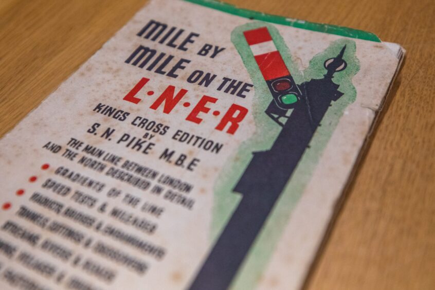 Close up of old map, 'Mile by mile on the LNER, Kings Cross edition'