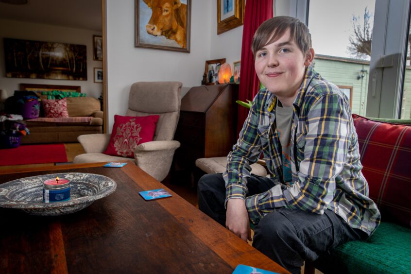 Aaron at home in Cupar