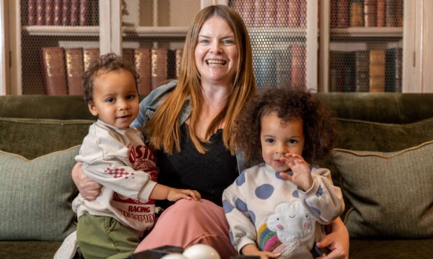 Lesley Canis with her twins Nairobi and Niko.