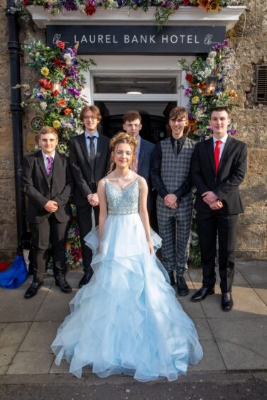 Sasha Grubb, front, with friends Tyler Newlands, Kasper Provozniak, Thomas Scott, Harris Logan and Victor Zajaz.