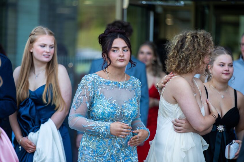 Girls arrive for the event