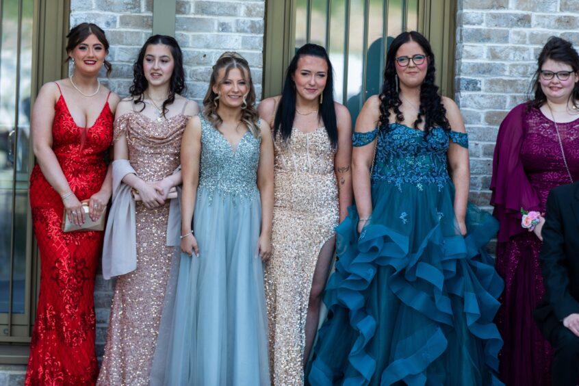 Girls in gowns at Woodmill High senior prom