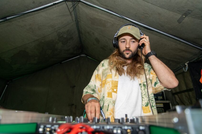 Organiser James Young on the DJ decks.
