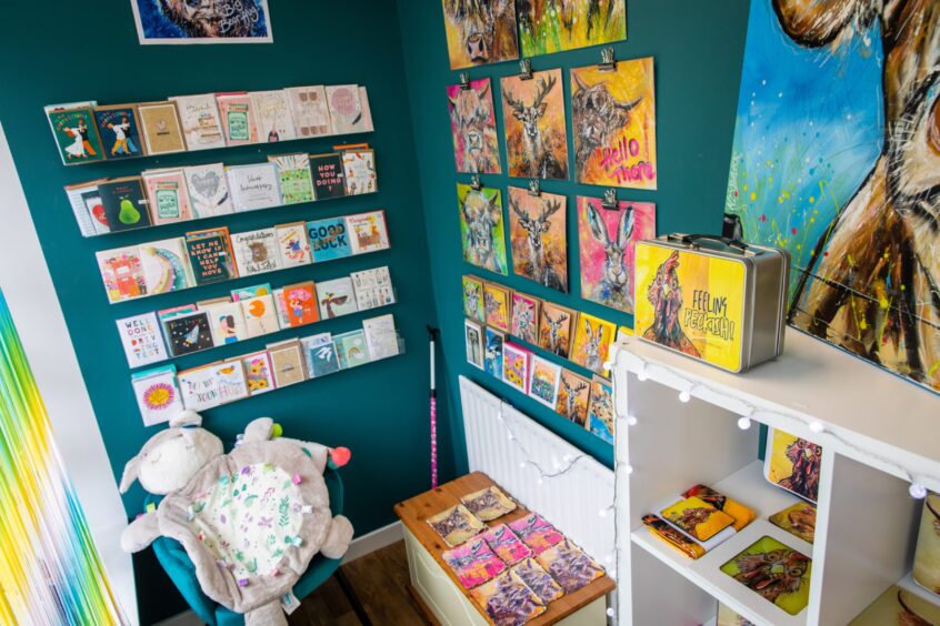 Inside Willow Boutique showing cards