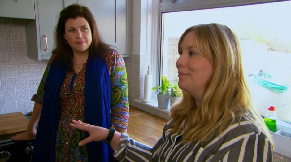 Karyn from the Stirlingshire episode of Love It or List It with host Kirstie Allsopp