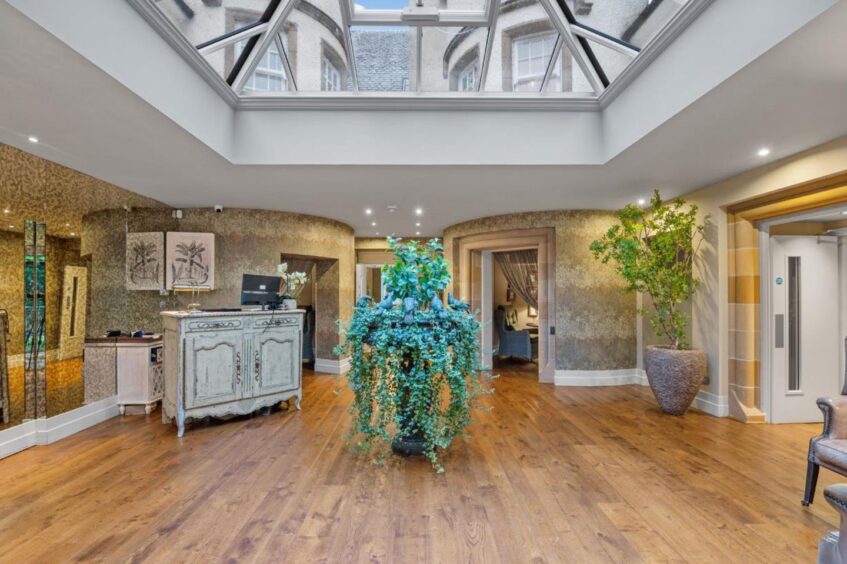 The reception hall at Gleneagles hotel Cairn Lodge
