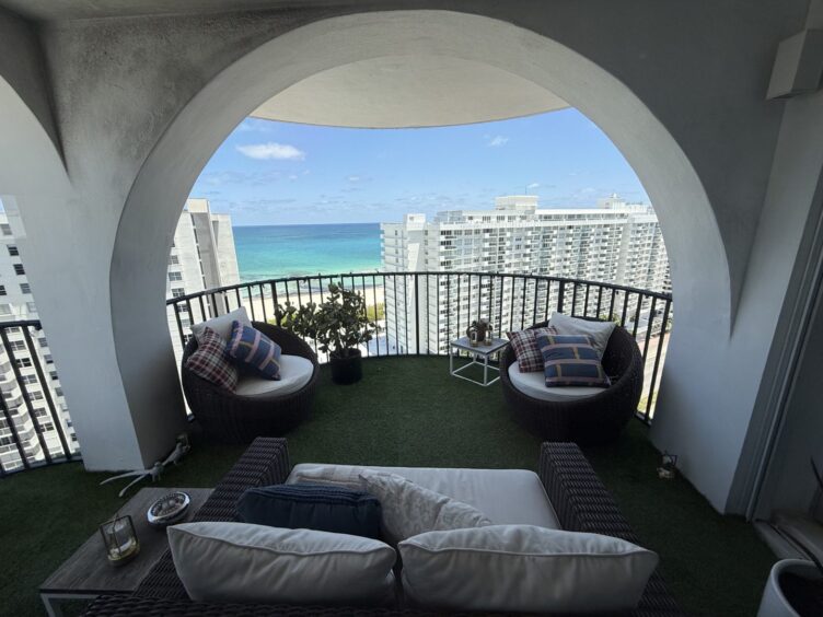 Sean and his husband live in a beautiful apartment near Miami Beach.