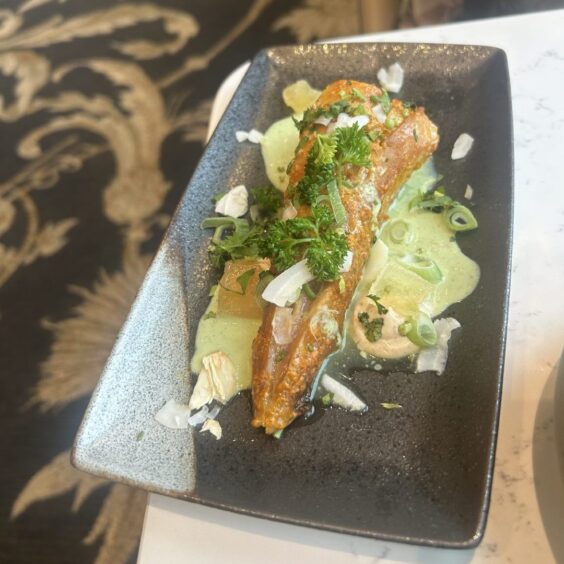 A plate of smoked mackerel.