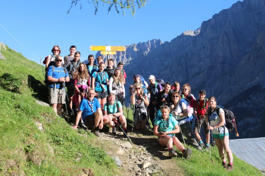 The Scouting party from St Andrews in the Swiss Alps.