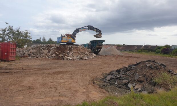 Final clearance of the former St Thomas R.C. school site in Arbroath. Image: Wallace Ferrier