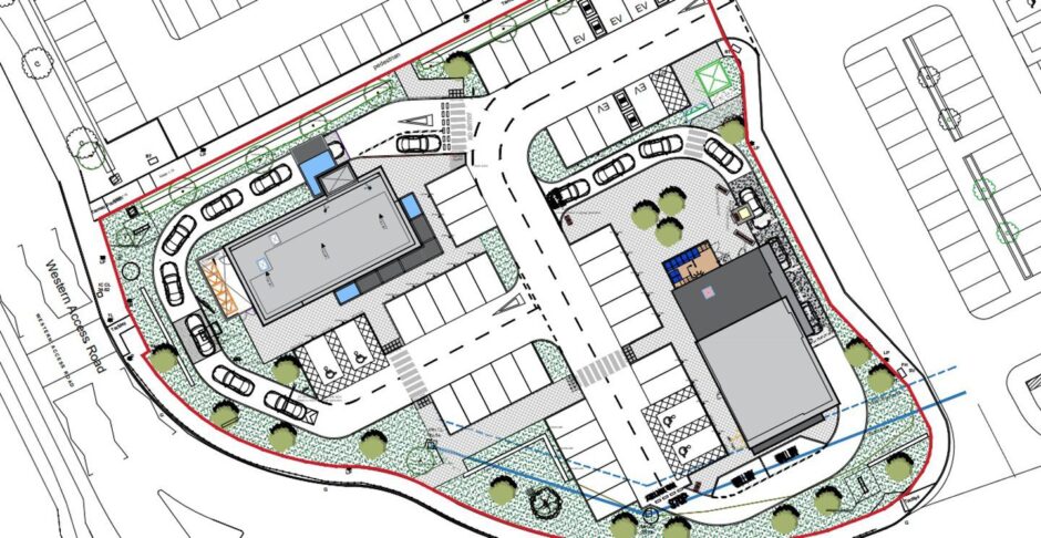 A plan showing how the Dalgety Bay Starbucks site will be laid out