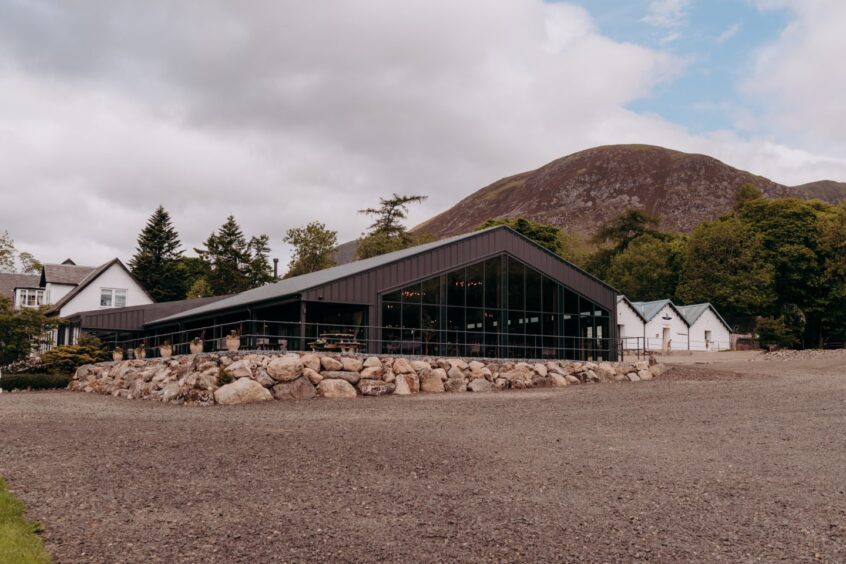 Glen Clova Hotel wedding barn.