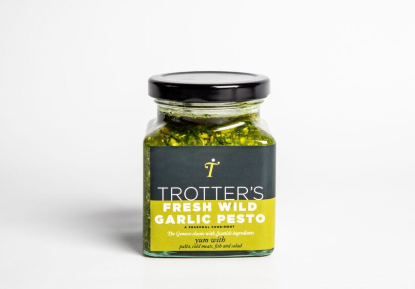 A jar of Trotter's fresh wild garlic pesto. 